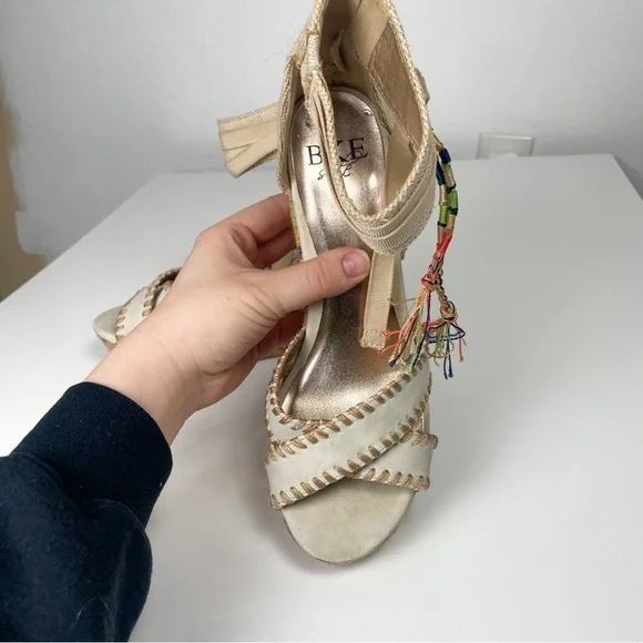 BKE Sole, colorful boho summer fabric wedge estimated sz. 8 - Picture 11 of 13